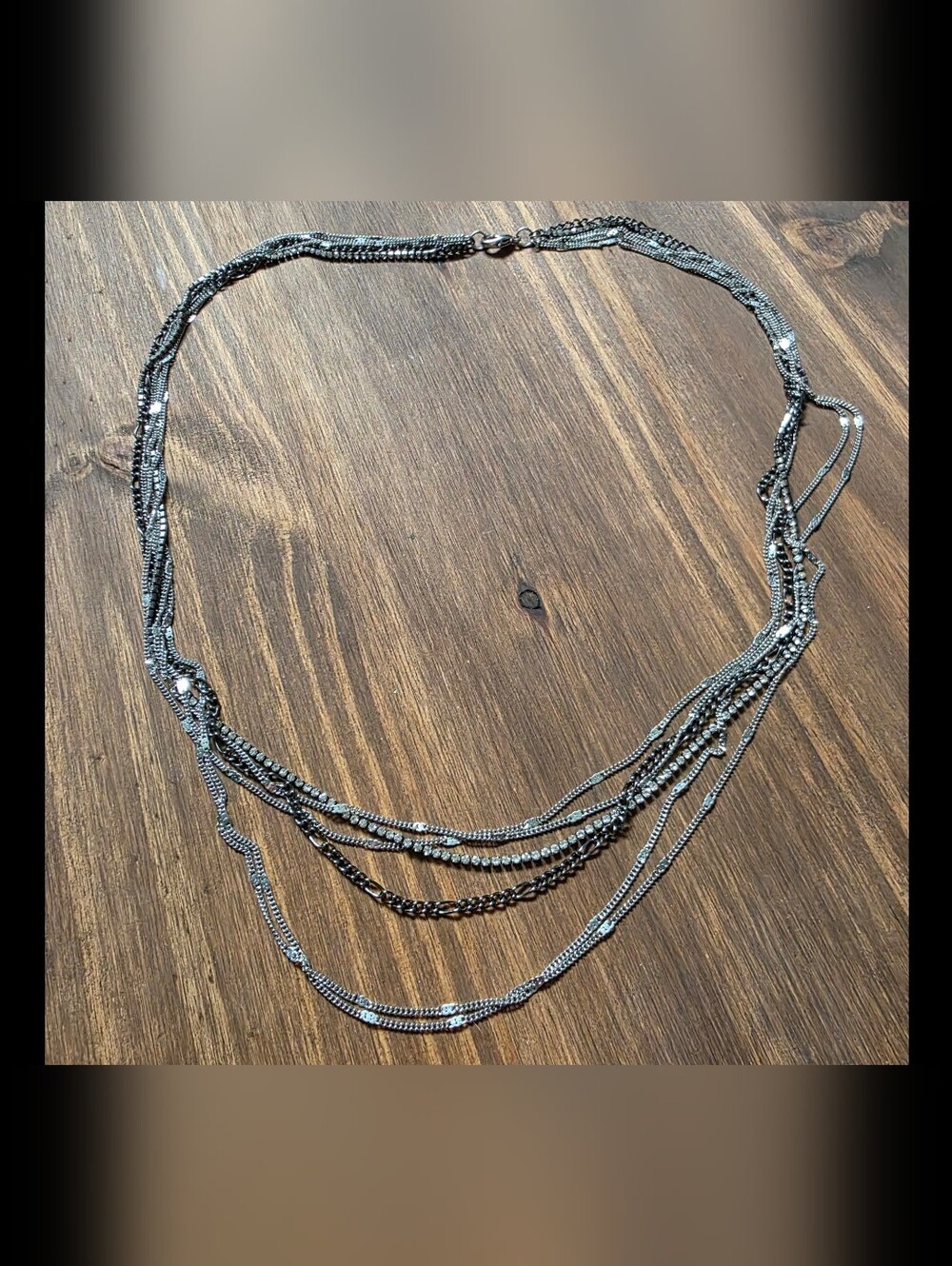 Layered Silver Multi-Strand Necklace